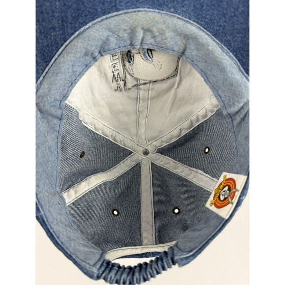 Vintage Tweety Bird Cap 90s Denim Hat Looney Tunes 100% Cotton Stretch Back - Picture 7 of 10